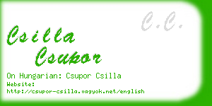 csilla csupor business card